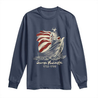 George Washington Crossing The Delaware Patriotic Long Sleeve Shirt Vintage American Flag Graphic
