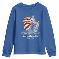 George Washington Crossing The Delaware Patriotic Youth Sweatshirt Vintage American Flag Graphic
