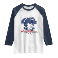 George Washington The American Revolution Raglan Shirt Distressed Sketch Historic Patriotic Graphic