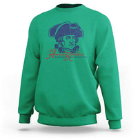 George Washington The American Revolution Sweatshirt Distressed Sketch Historic Patriotic Graphic