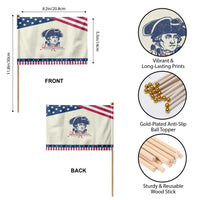 George Washington The American Revolution Patriotic Handheld Flag Distressed Sketch Historic Graphic