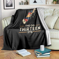 The OG Thirteen 1776 Original Colonies Map Throw Blanket Funny Retro American History