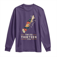 The OG Thirteen 1776 Original Colonies Map Long Sleeve Shirt Funny Retro American History