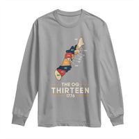 The OG Thirteen 1776 Original Colonies Map Long Sleeve Shirt Funny Retro American History
