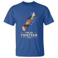 The OG Thirteen 1776 Original Colonies Map T Shirt Funny Retro American History