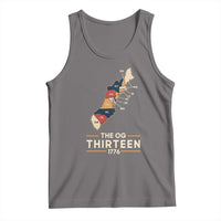 The OG Thirteen 1776 Original Colonies Map Tank Top Funny Retro American History
