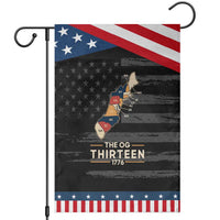 The OG Thirteen 1776 Original Colonies Map Patriotic Garden Flag Funny Retro American History