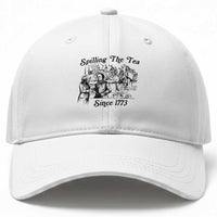 Spilling The Tea Since 1773 Baseball Cap Boston Tea Party Vintage Historical Sketch Graphic