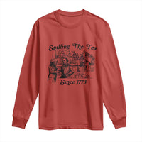 Spilling The Tea Since 1773 Long Sleeve Shirt Boston Tea Party Vintage Historical Sketch Graphic