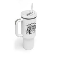 Spilling The Tea Since 1773 Tumbler With Handle Boston Tea Party Vintage Historical Sketch Graphic