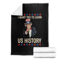 Uncle Sam I Want You To Learn US History Throw Blanket Patriotic Teachers Students