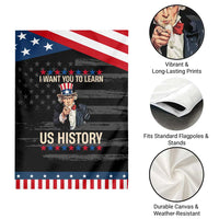 Uncle Sam I Want You To Learn US History Patriotic Garden Flag Teachers Students