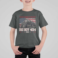 Vintage Steam Locomotive Heritage T Shirt For Kid The Legend of Rails American Flag