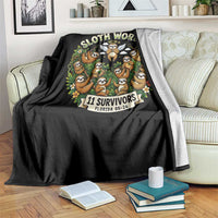 Sloth World 11 Survivors Wildlife Awareness Throw Blanket Florida Animal Rights Protest and Support
