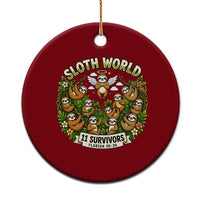 Sloth World 11 Survivors Wildlife Awareness Ceramic Ornament Florida Animal Rights Protest and Support
