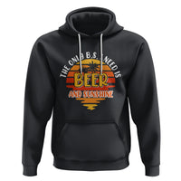 Funny Drinking Hoodie The Only B.S. I Need Is Beer And Sunshine Lover Retro Sunset - Wonder Print Shop