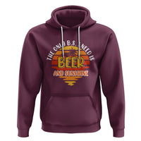 Funny Drinking Hoodie The Only B.S. I Need Is Beer And Sunshine Lover Retro Sunset - Wonder Print Shop