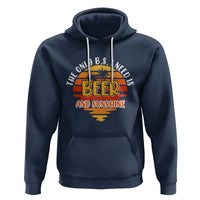 Funny Drinking Hoodie The Only B.S. I Need Is Beer And Sunshine Lover Retro Sunset - Wonder Print Shop