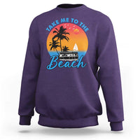 Summer Vibe Sweatshirt Retro Sunset Take Me To The Beach - Wonder Print Shop