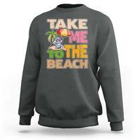 Summer Vibe Funny Cat Sweatshirt Take Me To The Beach - Wonder Print Shop