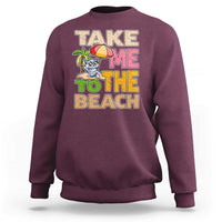 Summer Vibe Funny Cat Sweatshirt Take Me To The Beach - Wonder Print Shop
