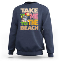 Summer Vibe Funny Cat Sweatshirt Take Me To The Beach - Wonder Print Shop