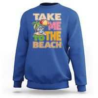 Summer Vibe Funny Cat Sweatshirt Take Me To The Beach - Wonder Print Shop