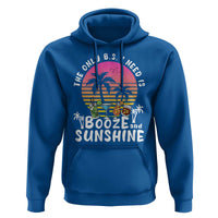 Funny Liquor Lover Hoodie The Only B.S. I Need Is Booze & Sunshine Spirit Retro Sunset Summer - Wonder Print Shop