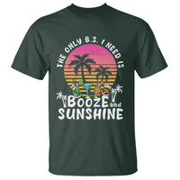 Funny Liquor Lover T Shirt The Only B.S. I Need Is Booze & Sunshine Spirit Retro Sunset Summer - Wonder Print Shop