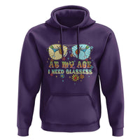 Funny Drinking Hoodie At My Age I Need Glasses Retro Vinatge - Wonder Print Shop