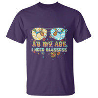 Funny Drinking T Shirt At My Age I Need Glasses Retro Vinatge - Wonder Print Shop