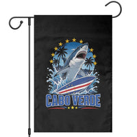 Cabo Verde Surfing Blue Shark Surfboard Garden Flag Cape Verde Flag Tropical Ocean Wave