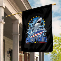 Cabo Verde Surfing Blue Shark Surfboard Garden Flag Cape Verde Flag Tropical Ocean Wave