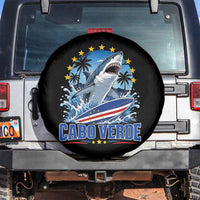 Cabo Verde Surfing Blue Shark Surfboard Spare Tire Cover Cape Verde Flag Tropical Ocean Wave