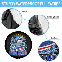Cabo Verde Surfing Blue Shark Surfboard Spare Tire Cover Cape Verde Flag Tropical Ocean Wave
