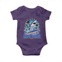 Cabo Verde Surfing Blue Shark Surfboard Baby Onesie Cape Verde Flag Tropical Ocean Wave