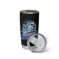 Cabo Verde Surfing Blue Shark Surfboard Tumbler Cup Cape Verde Flag Tropical Ocean Wave