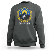 Cape Verde Volcano Blue Sharks Gold Laurel Crest Graphic Sweatshirt Retro Cabo Verde Heritage Pride