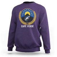 Cape Verde Volcano Blue Sharks Gold Laurel Crest Graphic Sweatshirt Retro Cabo Verde Heritage Pride