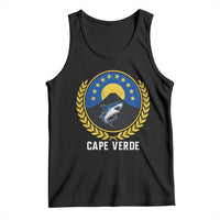 Cape Verde Volcano Blue Sharks Gold Laurel Crest Graphic Tank Top Retro Cabo Verde Heritage Pride