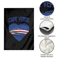 Cape Verde Scribble Flag Heart National Pride Garden Flag Cabo Verde Love