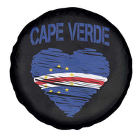 Cape Verde Scribble Flag Heart National Pride Spare Tire Cover Cabo Verde Love