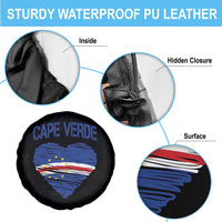 Cape Verde Scribble Flag Heart National Pride Spare Tire Cover Cabo Verde Love