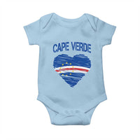 Cape Verde Scribble Flag Heart National Pride Baby Onesie Cabo Verde Love