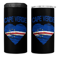 Cape Verde Scribble Flag Heart National Pride 4 in 1 Can Cooler Tumbler Cabo Verde Love