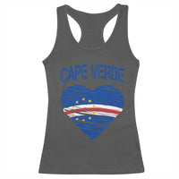 Cape Verde Scribble Flag Heart National Pride Racerback Tank Top Cabo Verde Love