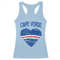 Cape Verde Scribble Flag Heart National Pride Racerback Tank Top Cabo Verde Love