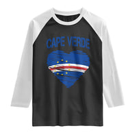 Cape Verde Scribble Flag Heart National Pride Raglan Shirt Cabo Verde Love