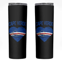 Cape Verde Scribble Flag Heart National Pride Skinny Tumbler Cabo Verde Love