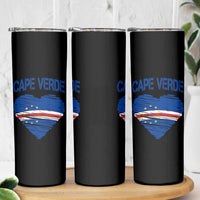 Cape Verde Scribble Flag Heart National Pride Skinny Tumbler Cabo Verde Love